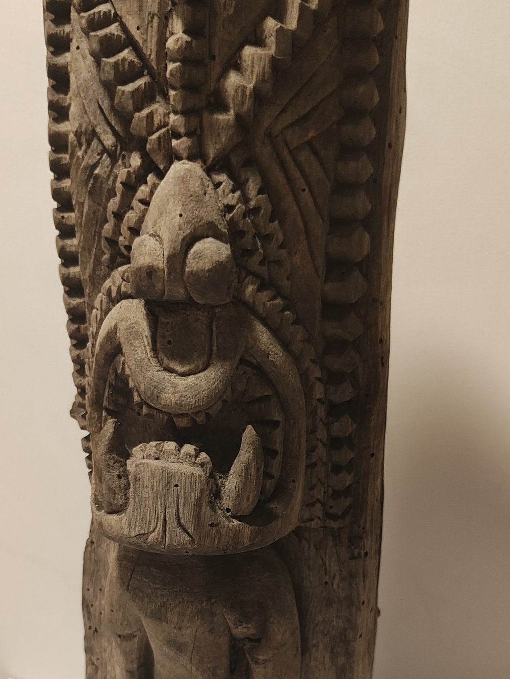 "tiki with two bottom fangs warrior"traditional Hawai God of War Ku by Kemo 1970 - Picture 2 of 12